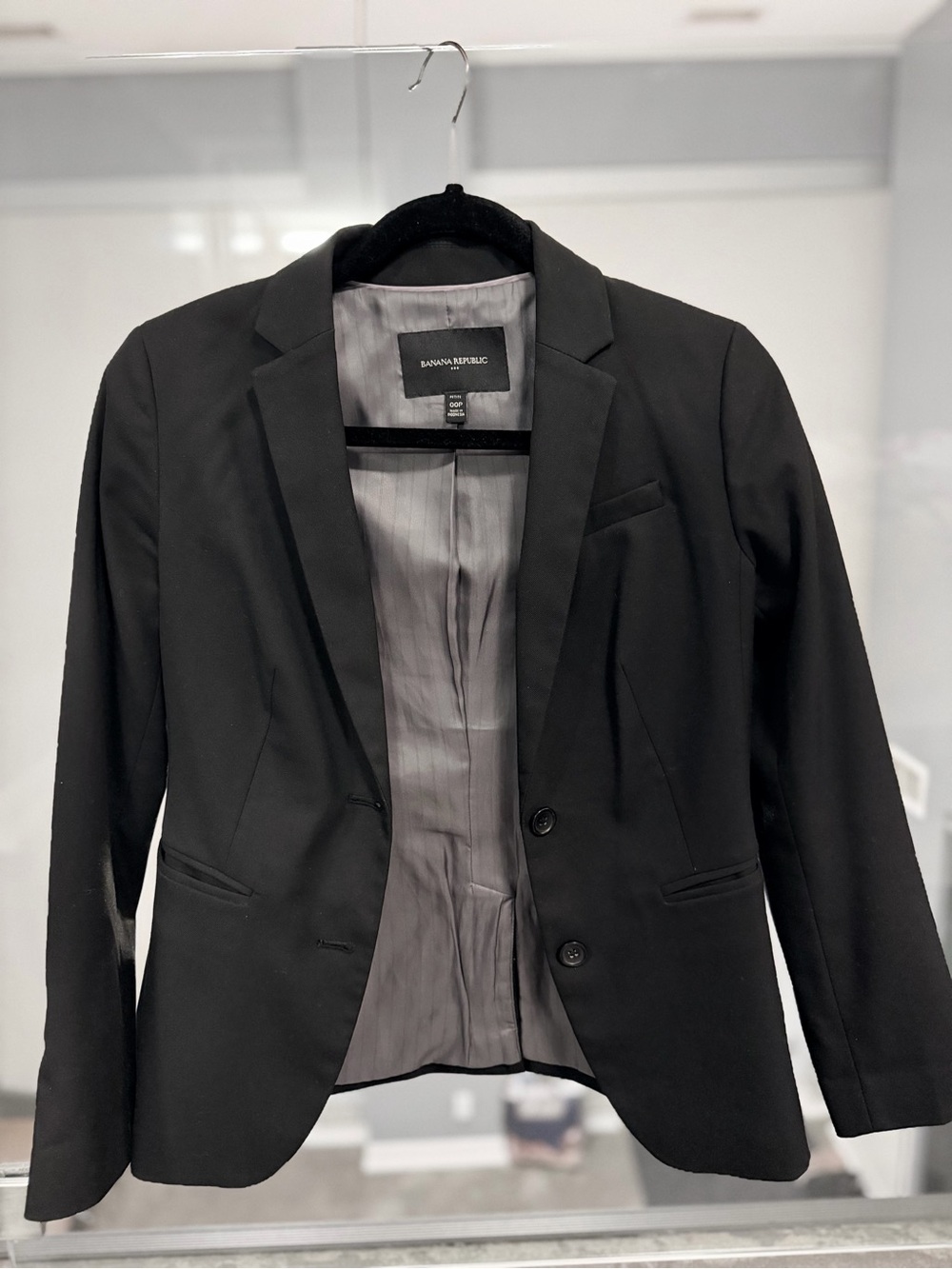 BANANA REPUBLIC Black Women's Single-Breasted Tailored Blazer